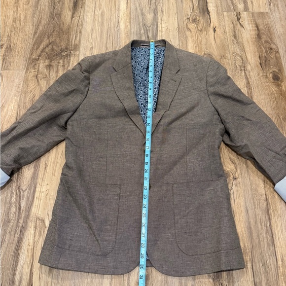 The Stanley RW&CO. Summer Blazer Dinner Suit Jacket Mens Taupe Tan Brown Sz L - Picture 12 of 16